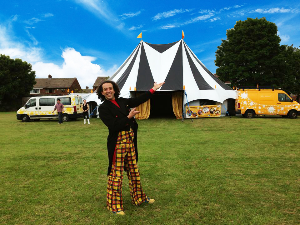 Steve the ringmaster and magpie big top tent